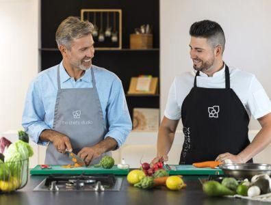 Weight Loss Holiday – Cooking Class with Nutritionist Man participating in a cooking class with a nutritionist at a weight loss holiday retreat