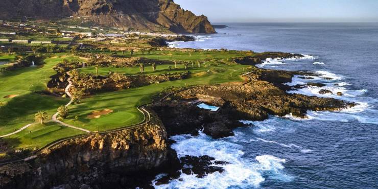 Coastline and sea at Hacienda del Conde, Tenerife Scenic view of the rugged coastline and deep blue sea at Hacienda del Conde, Tenerife